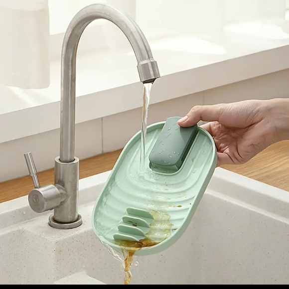 1 Foldable Kitchen Shelf, Kitchen Drain Simple Practical Pot Lid Holder 2 colors - Picture 4 of 7